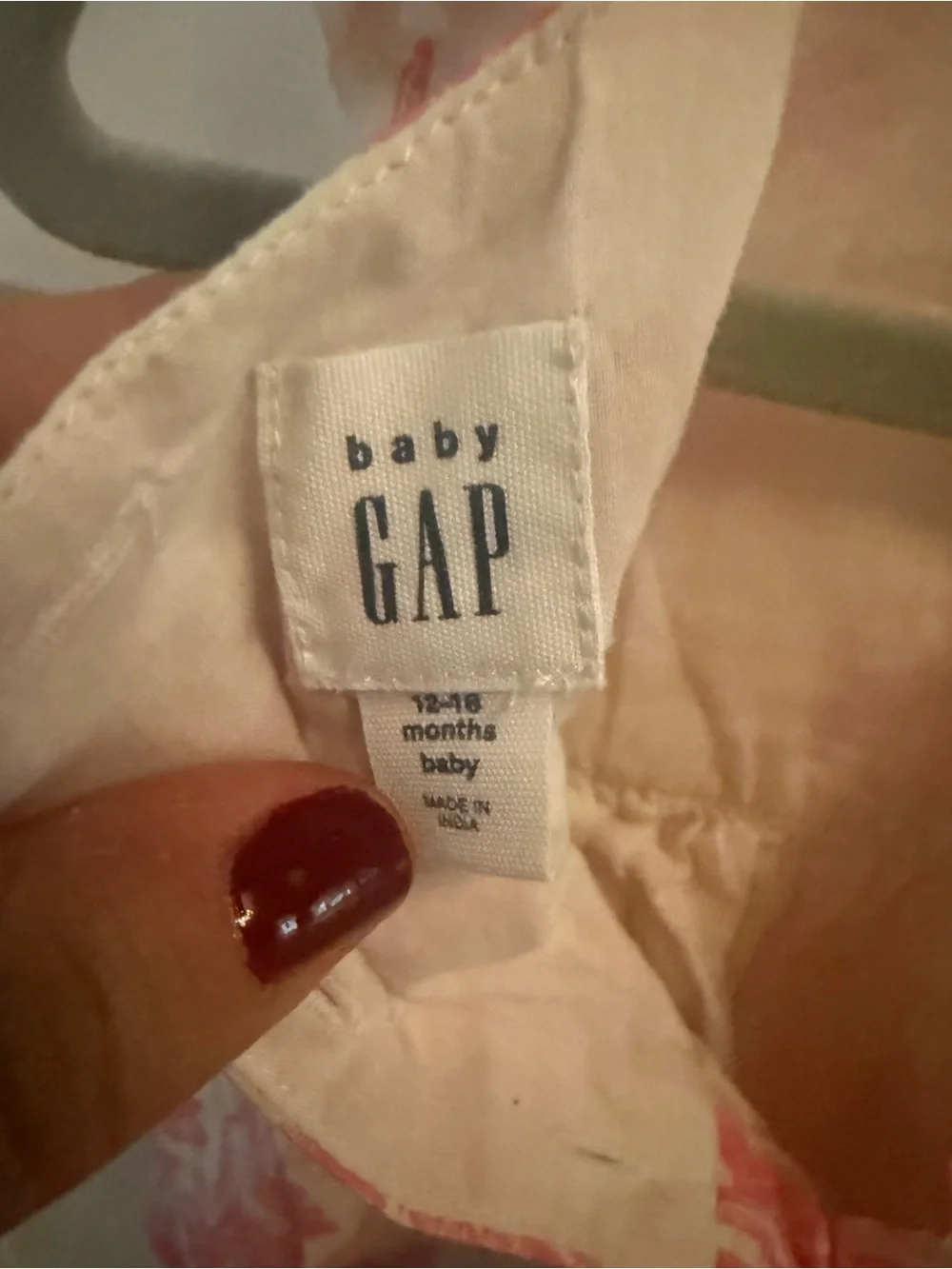 GAP Baby Pink Floral Toile Cotton Dress Size 12-18m